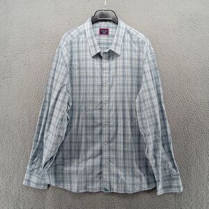 UNTUCKit Shirt Mens 3XL Blue Woven Pinpoint Plaid‎ Wrinkle-Free Classic Dress